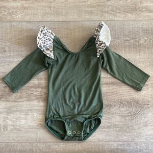 This Tribe of Three ruffle sleeve bodysuit